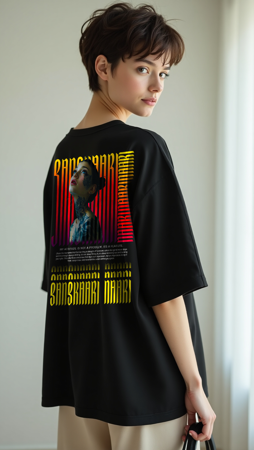 Sanskaari Naari Oversized T-Shirt for Women