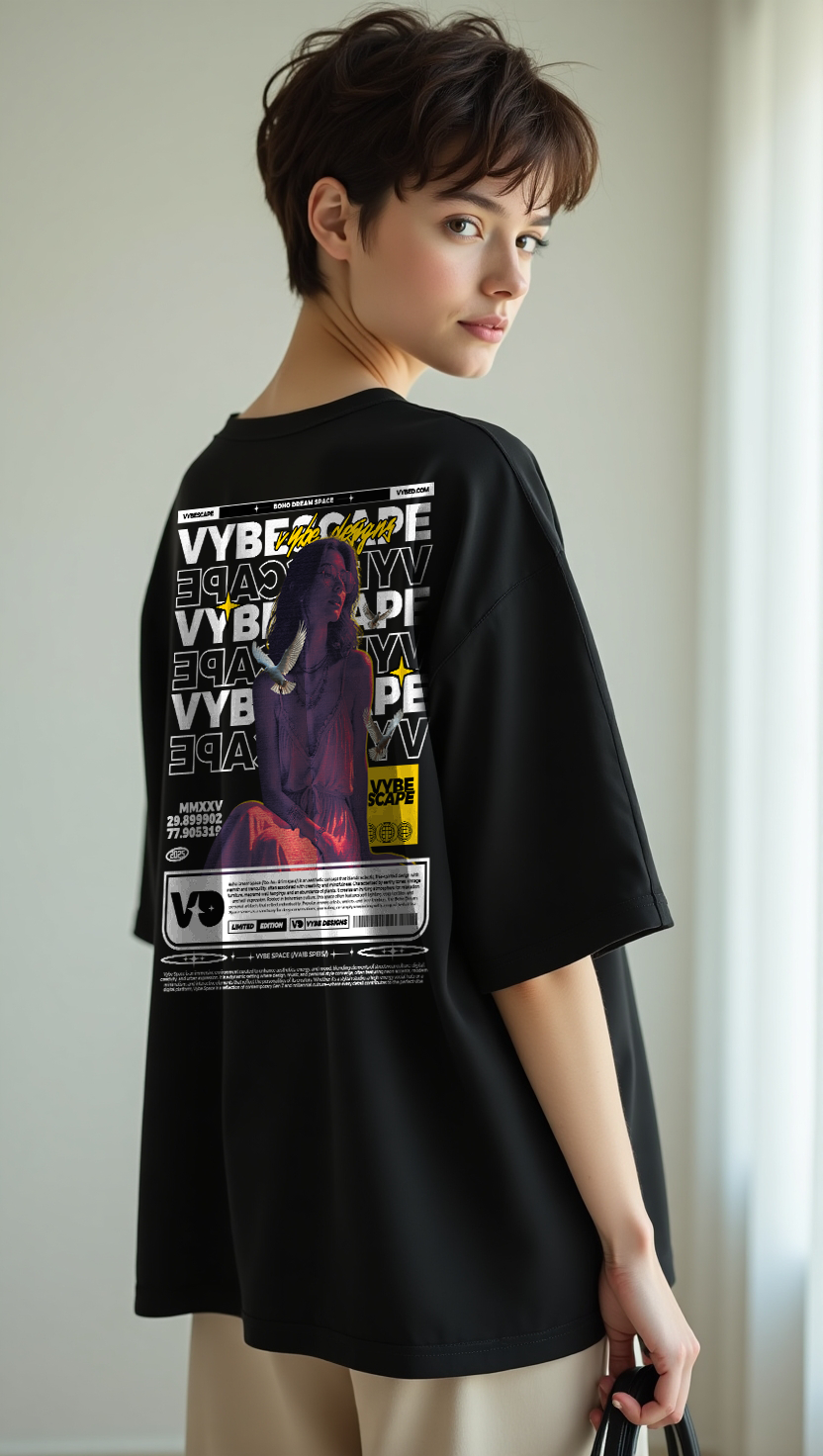 Vybe Scape Oversized T-Shirt for Women