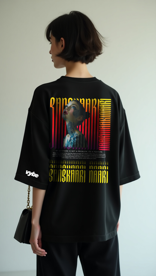 Sanskaari Naari Oversized T-Shirt for Women