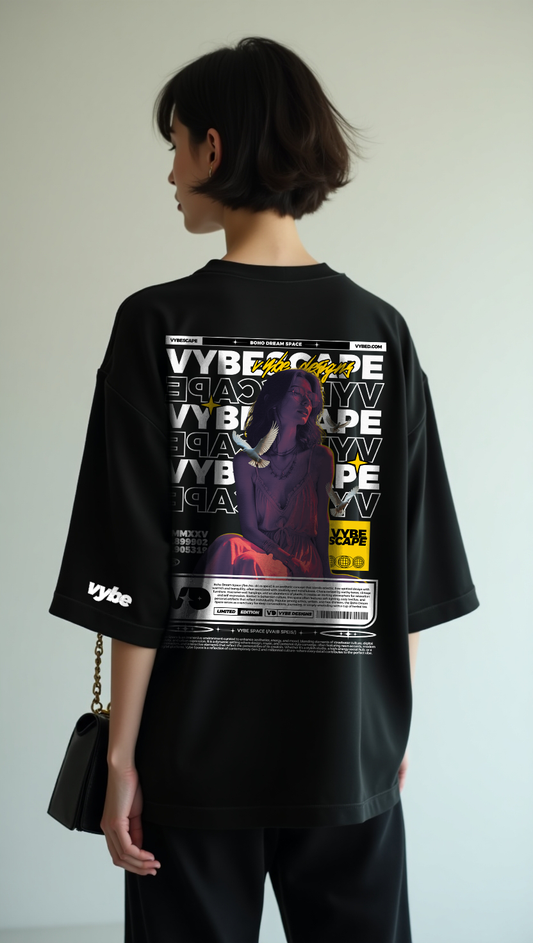Vybe Scape Oversized T-Shirt for Women